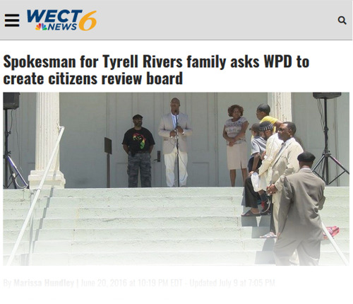 Screen capture of WECT News 6 article